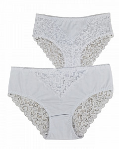 Трусы женские слипы кружевные большие размеры (хлопок)  ALINA 